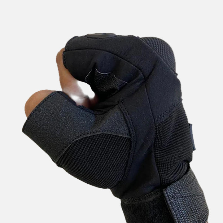 Premium quality half finger pilot gloves.