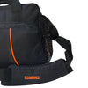 Black colored sturdy gym/travel bag. Extra pockets, Hand and shoulder strap